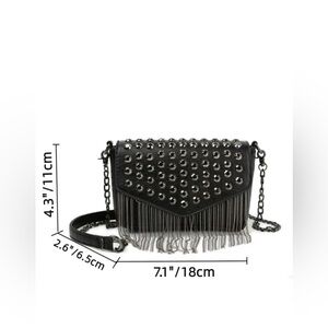 Mini Studded & Fringe Decor Flap
Square Bag